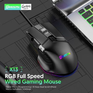 Ratón para Juegos RGB de Alta Velocidad con Macro, Rueda de Desplazamiento Lateral, Excelente Ratón con Cable de Tracción Horizontal, Accesorios para Computadora X13 - Product Image 2