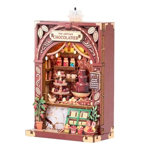 Hamaileon - Adorno de Pared Hecho a Mano de MDF, Escena en Miniatura de una Tienda de Chocolates, Artesanía, Luz LED, Decoración del Hogar, Regalo, Imán para Refrigerador, DIY - Product Image 1