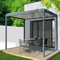 KAKADU Outdoor Wasserdichte Aluminium-Pergola mit Pulverbeschichtetem Lamellendach Umweltfreundlich & Einfach zu Montieren