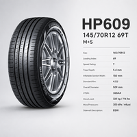 إطارات سيارات الركاب بالجملة 145/70R12 HP609 69T M+S لجميع المواسم، إطارات راديال من المصنع مباشرة، إطارات للسيارات المدمجة