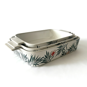 Juego de Tres Moldes para <span class=keywords><strong>Pan</strong></span> de Cerámica con Diseño Fresco y Moderno. Recipiente Rectangular Resistente al Calor para Hornear - Product Image 1