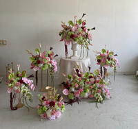 Arrangement de luxe rose et vert, Anthurium au toucher réel, Boule de fleurs Calla Lily pour la décoration d'événements