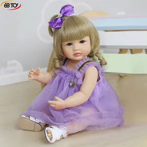 批发新设计再生娃娃玩具儿童活逼真全身硅胶娃娃22英寸乙烯基新生儿迷你可爱柔软