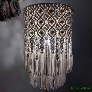 New Fashion Woven Breathable Macrame <b>Chandelier</b> Lampshade 100% Cotton Extra <b>Large</b> Accessory Wholesale Price From Vietnam - Product Image 5