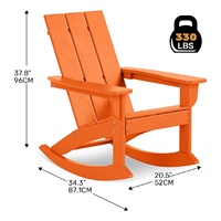 Fauteuil à bascule d'extérieur facile à assembler, 80% pré-assemblé, trous pré-perforés, vis HDPE 304 pour la maison, le jardin, la terrasse, la cour