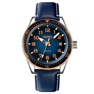 Montre à quartz pour homme avec bracelet en cuir décontracté et professionnel, étanche, montre avec calendrier d'une seule journée - Product Image 4