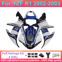 Kits de carénages moulés par injection pour moto compatibles avec Yamaha R1 2002 2003 02 03 YZF1000 YZFR1 YZF-R1, carénage complet en plastique