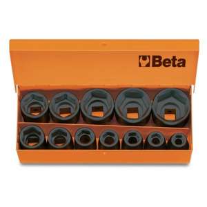 BETA - 007200912 Set of 12 1/2'' <b>impact</b> <b>sockets</b> in sheet metal case - EAN 8014230029078 <b>IMPACT</b> <b>SOCKETS</b> AND ACCESSORIES - Product Image 1