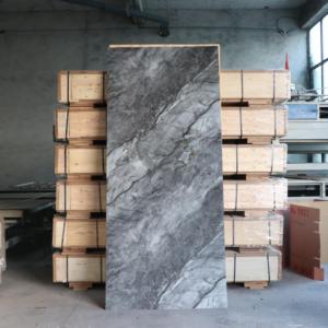 浴室病院用リビングルーム耐久性3mm <span class=keywords><strong>PVC</strong></span>壁パネル美しいUV耐性大理石屋外工業用アパート - Product Image 5