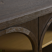 Meuble TV Hattie Media Console en chêne massif, meuble TV moderne à arche, meuble de salon
