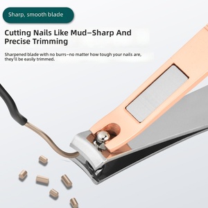 Ensemble de coupe-ongles en or rose, lame incurvée, coupe-ongles pour manucure, ouverture large des mâchoires avec lime à ongles pour les ongles des doigts et des orteils - Product Image 2