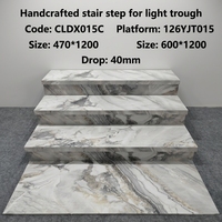 Dalles d'escalier StoneTexture avec canal LED intégré, dalles d'escalier intégrées pour les escaliers de villas et de clubs