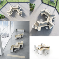 Mobilier de bureau moderne en forme de L pour 4 personnes Poste de travail moderne Cloisons de bureau modulaires Cloison murale de bureau Cloison de mobilier de bureau