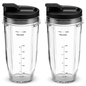 Gobelet de remplacement pour blender avec couvercle (lot de 2) – Gobelets de 24 oz pour <span class=keywords><strong>Ninja</strong></span> Auto IQ BL480 BL482 BL642 NN102 BL682 BL450 BN751 BN801 SS351 SS4 - Product Image 1