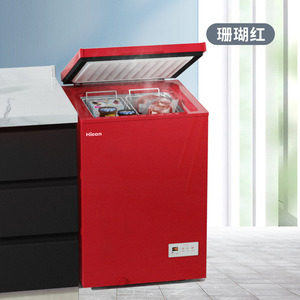 Hicon Chest Freezer 100L -40C Top Opening Single Temperature Direct Cooling Manual Defrost Red Color - Product Image 1