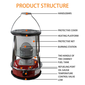 Poêle à mèche au kérosène portable avec fonction d'éclairage pour le chauffage domestique dans la chambre et le salon, usage domestique Lq-kb12 Gaz - Product Image 5