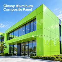Panneau composite en aluminium brillant 4 mm 1220x2440 mm, panneau ACM doré métallique pour panneaux muraux de salle d'exposition
