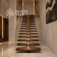 Escalier mono-poutre contemporain pour villas, qualité premium, vente en gros directe usine, pour projets d'aménagement