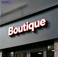 Enseigne LED 3D personnalisée résistante aux intempéries, lettres en acier inoxydable épaisses, signalétique commerciale extérieure pour devanture de magasin