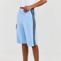 Shorts longs pour femmes en coton French Terry personnalisés, grande taille, sport, streetwear, course à pied, été, OEM