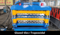 Machine de fabrication de tuiles de toiture en acier coloré à double couche à grande vitesse avec moteur à engrenages 4KW, formage à rouleaux pour tôles de toiture