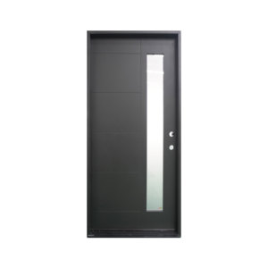 <span class=keywords><strong>Porte</strong></span> d'entrée moderne en fibre de verre noire avec fenêtre verticale en verre dépoli, <span class=keywords><strong>porte</strong></span> <span class=keywords><strong>extérieure</strong></span> <span class=keywords><strong>contemporaine</strong></span> pour résidence - Product Image 1