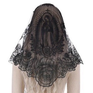 Nouvelle conception de voile catholique brodé, dentelle d'église, <span class=keywords><strong>mantille</strong></span> espagnole en dentelle - Product Image 5