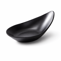 Plat à pieds en mélamine noire aux caractéristiques chinoises, 26,6 cm, incassable, qualité alimentaire, pour restaurants et hôtels