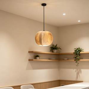 Lampada a Sospensione in Tessuto Stile Nordico Wabi-sabi, <span class=keywords><strong>Lampadario</strong></span> Zen Giapponese in Lino <span class=keywords><strong>Beige</strong></span> per Sala da Pranzo, Soggiorno e Camera da Letto - Product Image 2