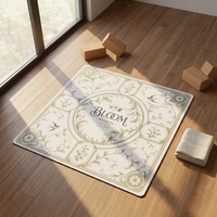 Tapis de Mahjong Américain de Luxe en Crème Florale, Silencieux, Pliable, Imperméable, Vente en Gros, Fabrication Chinoise OEM ODM, Taille Personnalisée