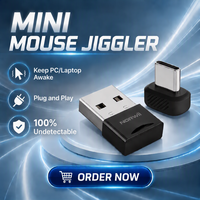 Penggetar Mouse Mini USB-A/USB-C Norwii Plug and Play Harga Grosir, Aman untuk IT, Tanpa Perlu Driver, Menjaga PC/Laptop Tetap Aktif