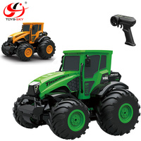 CQZNRC 1:14 Camion télécommandé amphibie à l'échelle réelle 2.4G avec câble USB inclus, Tracteur agricole, Camion de ferme, Voiture RC tout-terrain, Jouets