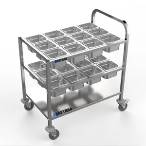 Heavybao Catering Equipment Stainless Steel PC GN Pan Rack Tray cart for Restaurant and Hotel Kitchen Machines