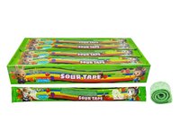 Groothandel Zure Tape Gummy Candy Lange Band Suikercoating Fruit Smaak Gummy Strips Display Box Halal Bulk Zoete Zachte Snoepjes