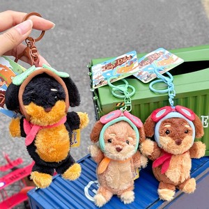 Pendentifs en peluche Pabaisi <span class=keywords><strong>Teckel</strong></span> Pilote, Porte-clés amusants en peluche chiot, Breloques pour sacs à dos, Jouets en peluche stylisés, Cadeau pour étudiants - Product Image 4