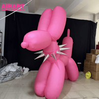 Chien rose gonflable pour idées de fêtes pour animaux de compagnie, chien gonflable personnalisé avec des pointes