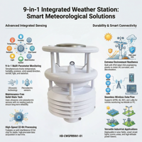 Station météo ultrasonique industrielle professionnelle HONDE haute précision IP65 9-en-1, moniteur environnemental extérieur, vente directe usine