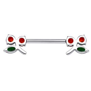 Piercing Stories Piercing <span class=keywords><strong>de</strong></span> Pezón sin Rosca F136 <span class=keywords><strong>de</strong></span> Titanio ASTM F136 14G con Forma <span class=keywords><strong>de</strong></span> Cereza y Circonita Cúbica - Product Image 3