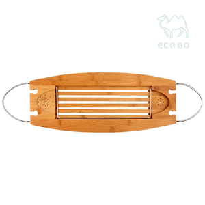 Bandeja <span class=keywords><strong>de</strong></span> <span class=keywords><strong>ducha</strong></span> <span class=keywords><strong>de</strong></span> lujo organizador <span class=keywords><strong>de</strong></span> baño hecho a mano bambú bañera Mesa bañera Caddy bandeja - Product Image 3