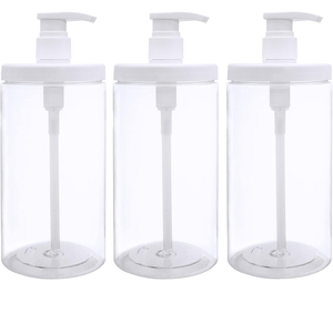 Bouteilles de lotion personnalisées imprimées, en plastique PET, 500 ml, cylindriques, faible MOQ, pour shampoing, gel douche, lotion corporelle - Product Image 1