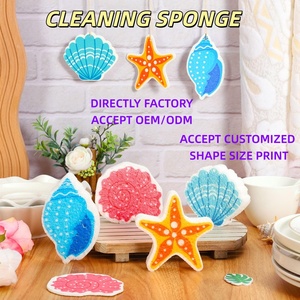 Spugne per Pulizia Non Graffianti a Forma di Conchiglia, per Casa, Cucina e Bagno, Spugne Assorbenti a Forma di Stella Marina per Lavaggio Piatti - Product Image 1