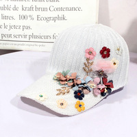 Gorra de malla transpirable de verano en oferta, sombrero de sol floral de malla, gorra refrescante para exteriores, gorra casual con visera, gorra de béisbol para mujer con protección solar
