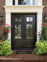Porte d'entrée de villa SUNZION, double porte en verre creux, style français européen, en aluminium moulé, anti-effraction, finition pour hôtel, extérieur