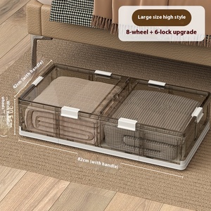Pliable plat en plastique sous-lit boîte de <span class=keywords><strong>rangement</strong></span> ménage lit fin vêtements couette anti-poussière organisateur multifonctionnel stockage - Product Image 6