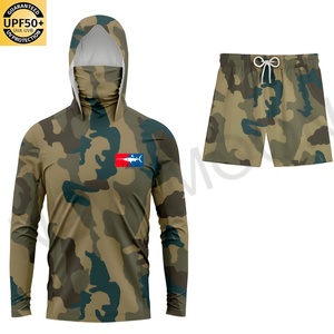 เสื้อตกปลาแขนยาวผู้ชาย UPF50 ป้องกันรังสียูวี พิมพ์ลาย กางเกงขาสั้นแห้งเร็ว ชุดตกปลาพร้อมโลโก้แบบกำหนดเอง - Product Image 5