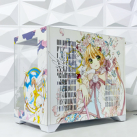Cardcaptor Sakura Tasarım Desenli Özel Dikey MATX Kasa, Oyun Bilgisayarları için Çift Tam Yan Temperli Camlı