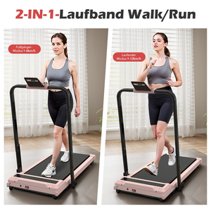 Tapis roulant électrique pliable, capacité 120 kg, avec écran LCD et surveillance de la fréquence cardiaque sans fil pour l'exercice à domicile - Product Image 6