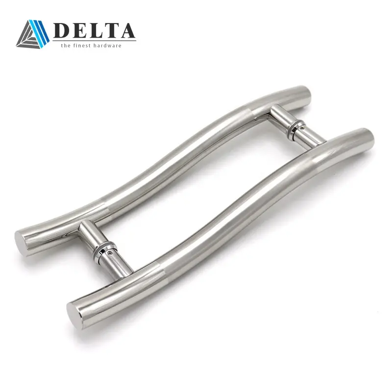 Quality Tempered Glass pull Stainless Steel s type glass door handle