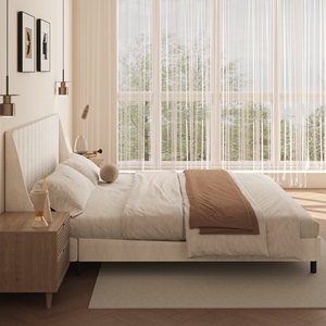 Luxuriöses Hochwertiges Holz-Schlafzimmermöbel Modernes Hausdesign Massivholz Kingsize-Betten mit Stauraum - Product Image 4