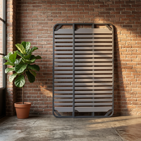 Cadre de lit en bois de hêtre taille King avec barreaux latéraux renforcés, support stable pour matelas California King, assemblage sans outils